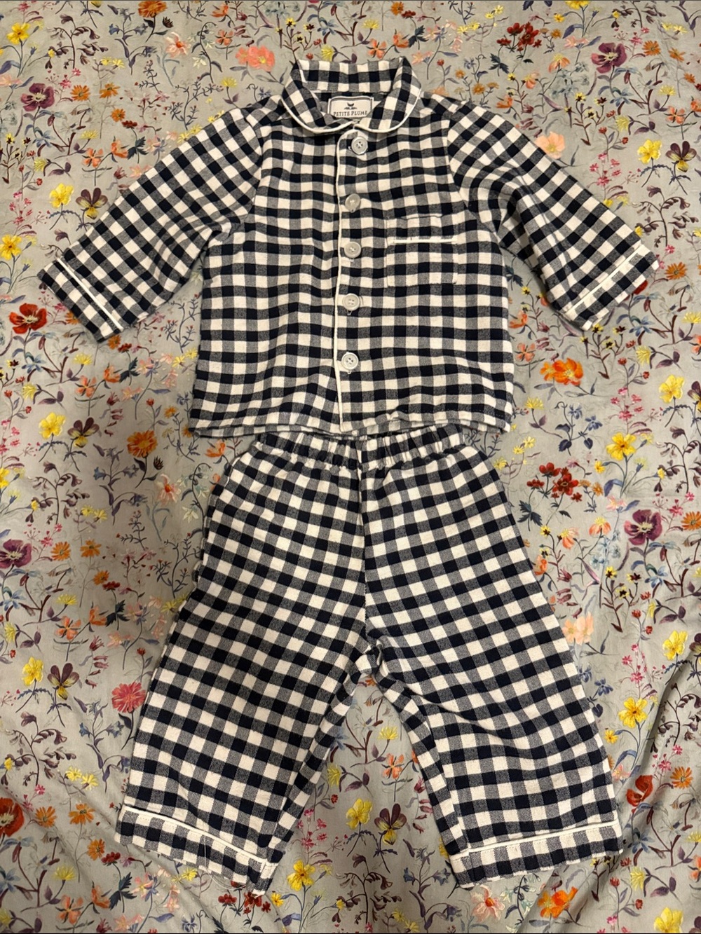 Kids Black & White Gingham Pajama Set - Unbranded